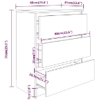 Credenza Nera 60x35x76 cm in Legno Multistrato