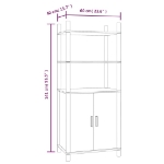 Credenza Nera 60x40x141 cm in Legno Multistrato