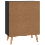 Credenza Nero Lucido 60x30x72 cm in Legno Multistrato