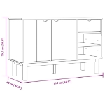 Credenza OTTA Marrone e Grigio 114x43x73,5 cm in Legno di Pino
