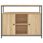 Credenza Rovere Sonoma 100x35x80 cm in Legno Multistrato