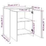 Credenze 2 pz Grigio Cemento in Legno Multistrato