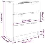 Credenze 3 pz Bianco Lucido in Legno Multistrato