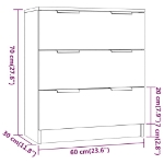 Credenze 3 pz Grigio Cemento in Legno Multistrato