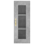 Mobile a Parete Grigio Cemento 34,5x34x90 cm