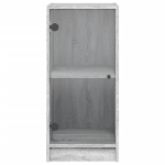 Mobile con Ante in Vetro Grigio Sonoma 35x37x75,5 cm