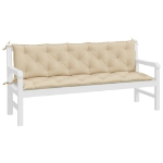 Cuscini Panca da Giardino 2pz Beige 180x50x7 cm Tessuto Oxford