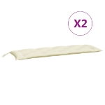 Cuscini Panca Giardino 2pz Bianco Crema 150x50x7 Tessuto Oxford
