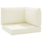 Cuscini per Pallet 3 pz Bianco Crema in Tessuto Oxford