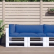 Cuscini per Pallet 3 pz Blu Reale in Tessuto