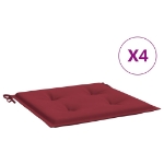 Cuscini per Sedia 4 pz Rosso Vino 50x50x3 cm in Tessuto Oxford