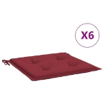 Cuscini per Sedia 6 pz Rosso Vino 50x50x3 cm in Tessuto Oxford