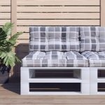 Cuscino per Divano Pallet Grigio a Quadri 70x40x10 cm