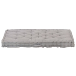 Cuscino per Pallet e Pavimento in Cotone 120x80x10 cm Grigio