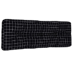 Cuscino per Pallet Motivo a Quadri Nero 120x40x12 cm Tessuto