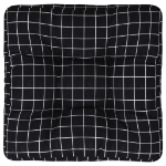 Cuscino per Pallet Motivo a Quadri Nero 60x60x12 cm in Tessuto