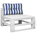 Cuscino per Pallet Strisce Bianche e Blu 70x40x12 cm in Tessuto