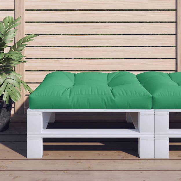 Cuscino per Pallet Verde 80x80x12 cm in Tessuto