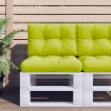 Cuscino per Pallet Verde Brillante 60x40x12 cm in Tessuto
