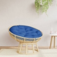 Cuscino Rotondo Blu Reale Ø 100x11 cm in Tessuto Oxford