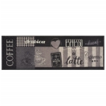 Tappeto da Cucina Lavabile Nero Caffè 60x180 cm Velluto