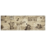 Tappeto da Cucina Lavabile Marrone Caffè 60x180 cm in Velluto