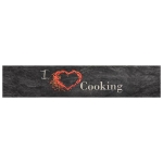 Tappeto da Cucina Lavabile Nero Cucinare 60x300 cm Velluto
