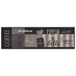 Tappeto da Cucina Lavabile Nero Caffè 45x150 cm Velluto