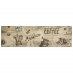 Tappeto da Cucina Lavabile Marrone Caffè 45x150 cm in Velluto