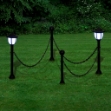 Set Recinzione a Catena con 2 Lampioncini a LED e 2 Paletti