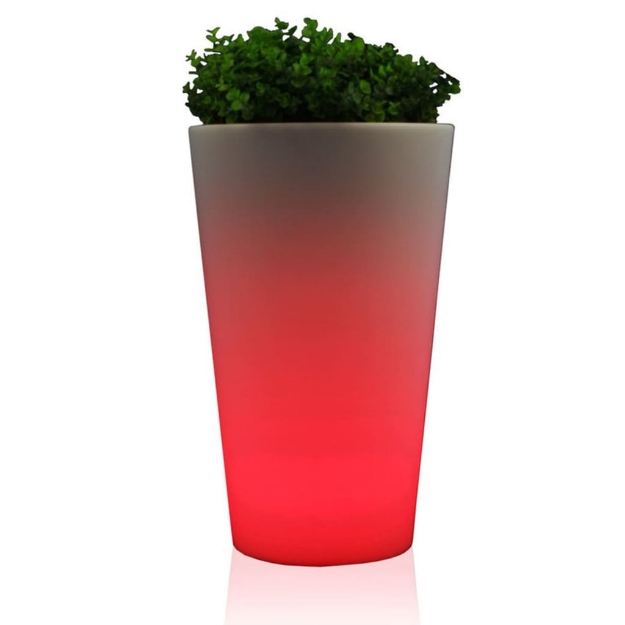 Eurotrail Lampada LED Ricaricabile/Vaso di Fiori Rotondo 38 cm