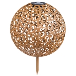 HI Lampada Solare a LED per Esterni Sfera 28,5 cm in Metallo Marrone