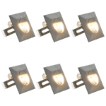 Lampade da Parete da Esterno a LED 6 pz 5 W Argento Quadrate