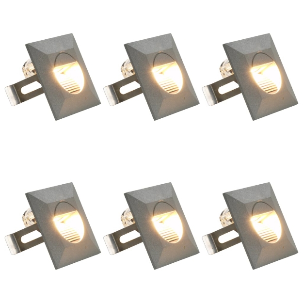 Lampade da Parete da Esterno a LED 6 pz 5 W Argento Quadrate