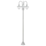 Lampione da Giardino E27 220 cm in Alluminio 3 Lampade Bianco