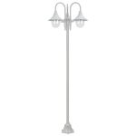 Lampione da Giardino E27 220 cm in Alluminio 3 Lampade Bianco