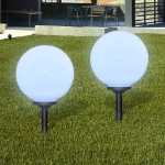 Lampione Solare a LED da Giardino 2 pz 30 cm con Picchetto