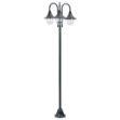 Lampione da Giardino E27 220 cm Alluminio 3 Lampade Verde Scuro