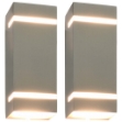 Lampade da Parete da Esterno 2 pz 35 W Argento Rettangolari