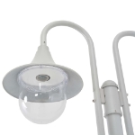 Lampione da Giardino E27 220 cm Alluminio 2 Lampade Bianco