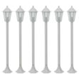Lampioni da Giardino 6 pz E27 110 cm in Alluminio Bianco