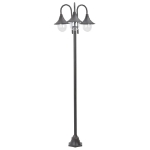 Lampione da Giardino E27 220 cm Alluminio 3 Lampade Bronzo