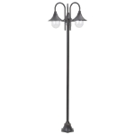 Lampione da Giardino E27 220 cm Alluminio 3 Lampade Bronzo