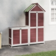 Set Rimessa Attrezzi da Giardino 2pz Moka Legno Massello Pino
