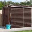 Capanno da Giardino Marrone 191x725x198 cm in Acciaio Zincato