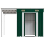 Capanno Giardino con Tetto Esteso Verde 277x110,5x181cm Acciaio