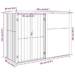 Capanno per Attrezzi Verde 225x89x161 cm in Acciaio Zincato