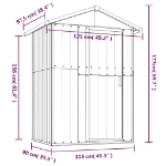 Capanno da Giardino Grigio 126x97,5x177 cm Acciaio Zincato