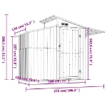 Capanno da Giardino Verde 207x130x208,5 cm Acciaio Zincato