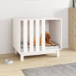 Casetta per Cani bianco 70x50x62 cm in Legno Massello di Pino